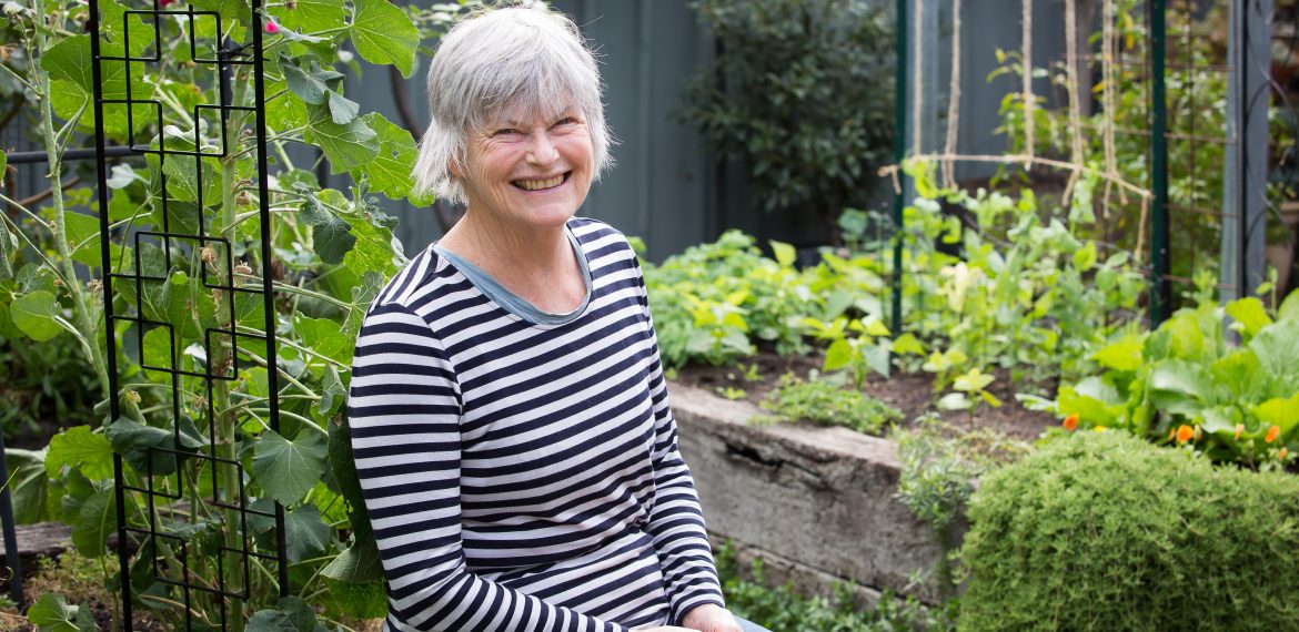 Anne in her garden